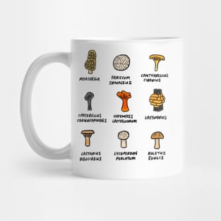 Illustrated Types of Wild Fungi Mug